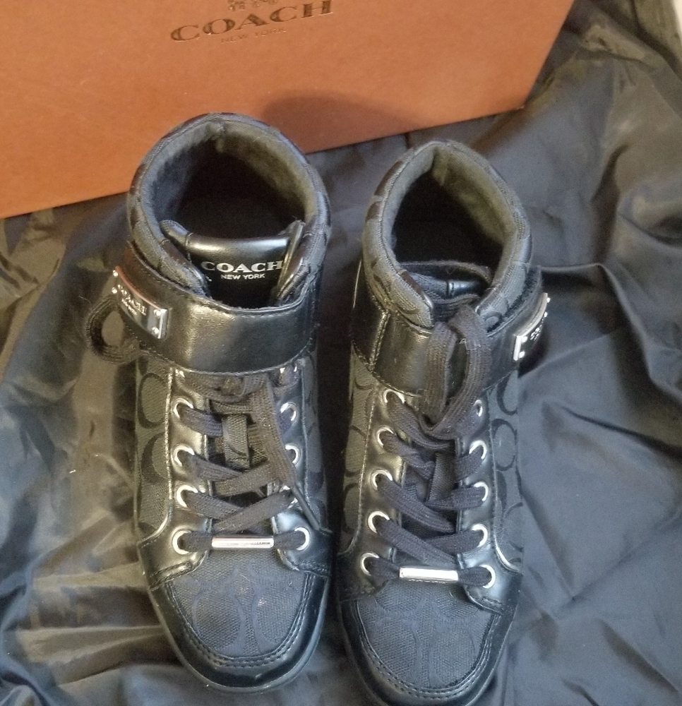 Coach black woman's hightop sneakers